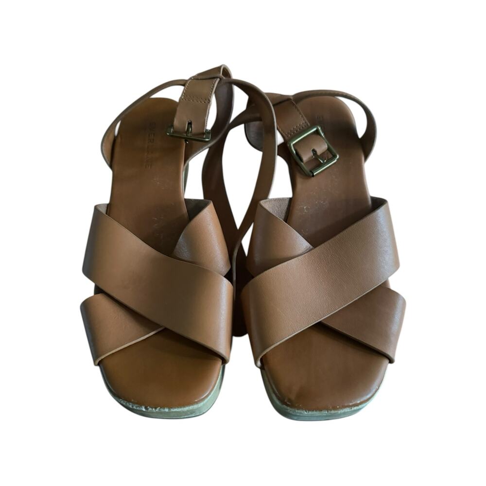 Everlane The Clog Sandal – Cognac Leather / Wood Platform - Picture 4 of 7